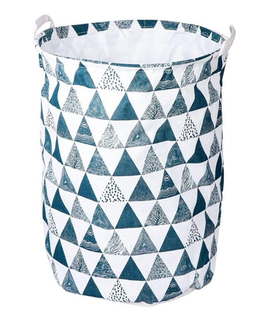 Cesto Porta Biancheria Vestiti Sporchi Pieghevole Motivo Triangoli 40x50cm 10477