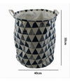 Cesto Porta Biancheria Vestiti Sporchi Pieghevole Motivo Triangoli 40x50cm 10477