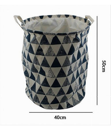 Cesto Porta Biancheria Vestiti Sporchi Pieghevole Motivo Triangoli 40x50cm 10477