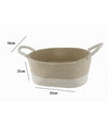 Cesto Portabiancheria Oggetti Corda Intrecciata Ovale Con Manici 35x25x16cm 10677
