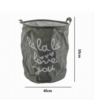 Cesto Portabiancheria Pieghevole Scritta Organizer Vestiti Sporchi 40x50cm 10473