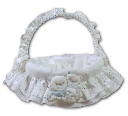 Cesto Vimini TONDO Italbaby Happy Family Bianco