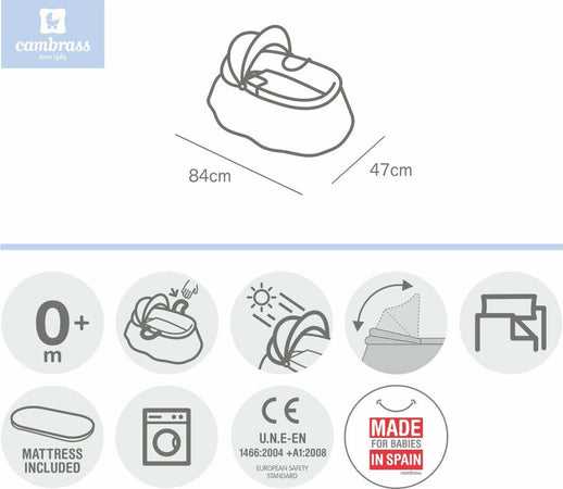 Cestone Con Capotta Une Star Rosa 39X80X25 Cm Casa e cucina/Arredamento/Cameretta bambini/Lettini per neonati e bambini/Culle/Culla da trasporto La Casa Del Bebè - Napoli, Commerciovirtuoso.it