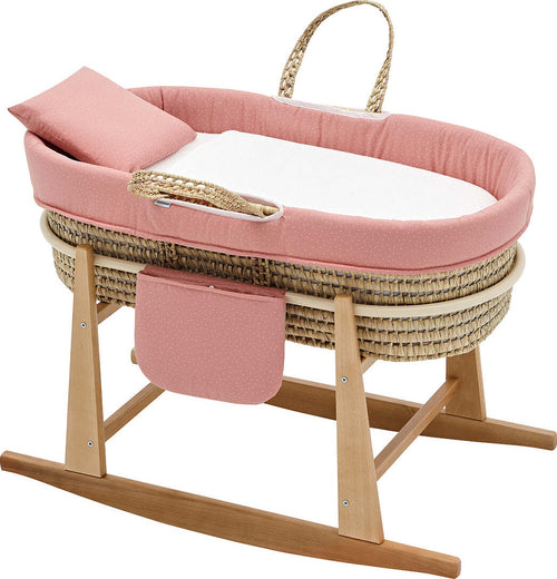 Cestone Mio Cuco+P.CesTaglia  Legno Colorado Rosa/Mota 49X86X61 Cm Casa e cucina/Arredamento/Cameretta bambini/Lettini per neonati e bambini/Culle basculanti La Casa Del Bebè - Napoli, Commerciovirtuoso.it