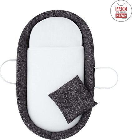 Cestone Mio Cuco+P.CesTaglia  Legno Denver Grigio/Fiori 49X86X61 Cm Casa e cucina/Arredamento/Cameretta bambini/Lettini per neonati e bambini/Culle basculanti La Casa Del Bebè - Napoli, Commerciovirtuoso.it