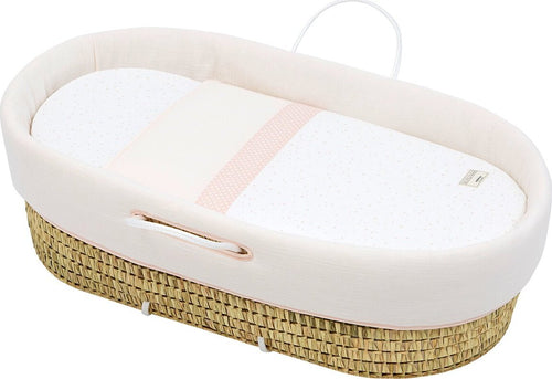 Cestone Palma Foderato Une Astra Rosa 39X80X25 Cm Casa e cucina/Arredamento/Cameretta bambini/Lettini per neonati e bambini/Culle/Culla da trasporto La Casa Del Bebè - Napoli, Commerciovirtuoso.it