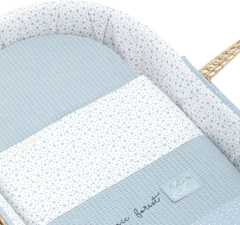 Cestone Palma Foderato Une Forest Azzurro 39X80X25 Cm Casa e cucina/Arredamento/Cameretta bambini/Lettini per neonati e bambini/Culle/Culla da trasporto La Casa Del Bebè - Napoli, Commerciovirtuoso.it