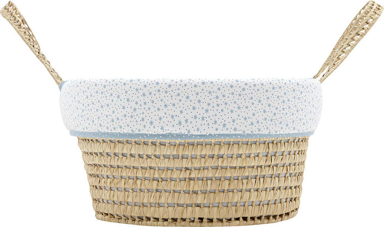 Cestone Palma Foderato Une Forest Azzurro 39X80X25 Cm Casa e cucina/Arredamento/Cameretta bambini/Lettini per neonati e bambini/Culle/Culla da trasporto La Casa Del Bebè - Napoli, Commerciovirtuoso.it