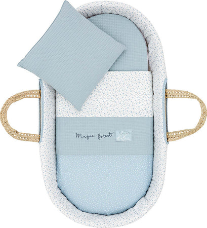 Cestone Palma Foderato Une Forest Azzurro 39X80X25 Cm Casa e cucina/Arredamento/Cameretta bambini/Lettini per neonati e bambini/Culle/Culla da trasporto La Casa Del Bebè - Napoli, Commerciovirtuoso.it