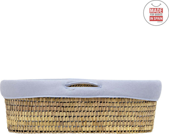 Cestone Palma Foderato Une Sky Azzurro 39X80X25 Cm Casa e cucina/Arredamento/Cameretta bambini/Lettini per neonati e bambini/Culle/Culla da trasporto La Casa Del Bebè - Napoli, Commerciovirtuoso.it