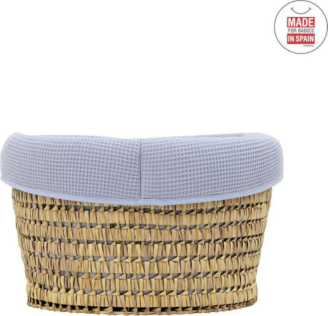 Cestone Palma Foderato Une Sky Azzurro 39X80X25 Cm Casa e cucina/Arredamento/Cameretta bambini/Lettini per neonati e bambini/Culle/Culla da trasporto La Casa Del Bebè - Napoli, Commerciovirtuoso.it