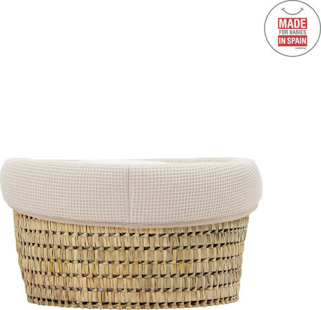 Cestone Palma Foderato Une Sky Beige 39X80X25 Cm Casa e cucina/Arredamento/Cameretta bambini/Lettini per neonati e bambini/Culle/Culla da trasporto La Casa Del Bebè - Napoli, Commerciovirtuoso.it