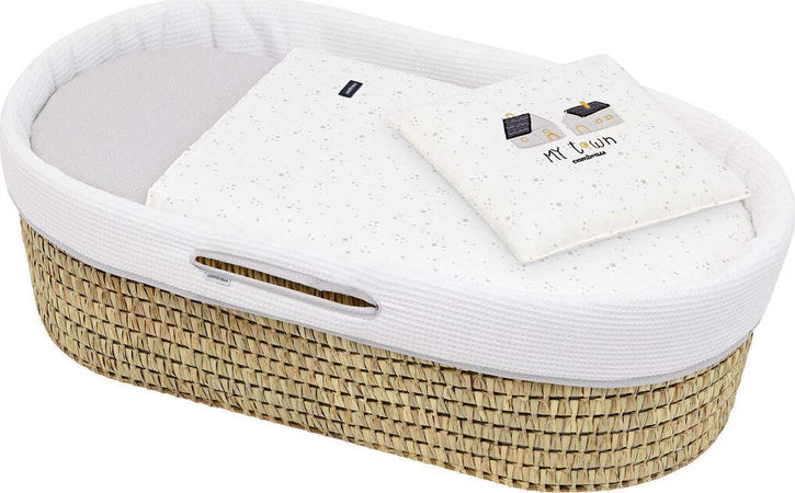 Cestone Palma Foderato Une Sky Grigio 39X80X25 Cm Casa e cucina/Arredamento/Cameretta bambini/Lettini per neonati e bambini/Culle/Culla da trasporto La Casa Del Bebè - Napoli, Commerciovirtuoso.it