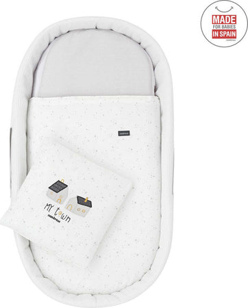 Cestone Palma Foderato Une Sky Grigio 39X80X25 Cm Casa e cucina/Arredamento/Cameretta bambini/Lettini per neonati e bambini/Culle/Culla da trasporto La Casa Del Bebè - Napoli, Commerciovirtuoso.it