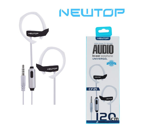 Cuffie auricolari con microfono incorporato CF21 NEWTOP - BIANCO