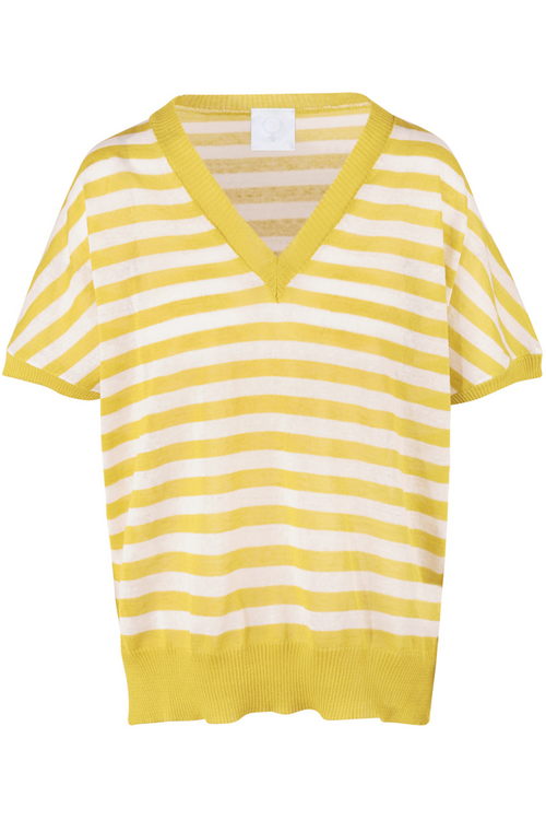 LA FEMME BLANCHE La Femme Blanche - T-shirt - 451613 - Bianco/Giallo da donna