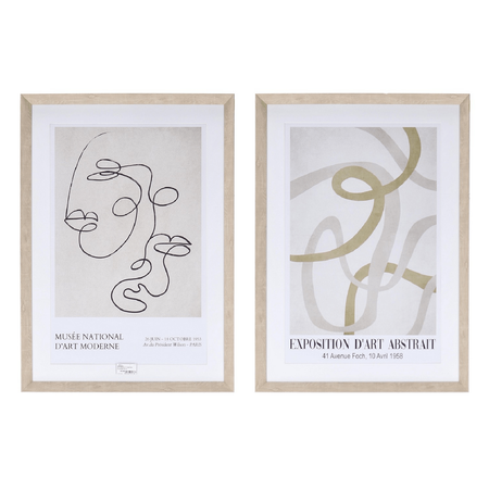 Set2 Quadro sherley con stampa su carta, vetro, cornice in mdf