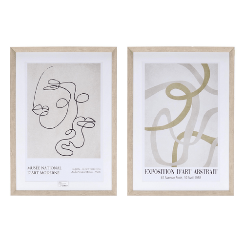 Set2 Quadro sherley con stampa su carta, vetro, cornice in mdf
