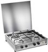 CFParker Fornello Cucina a Gas con Valvola di Sicurezza Gpl / Metano 4 fuochi acciaio inox con Mobile grigio grafite 541ACCGPS