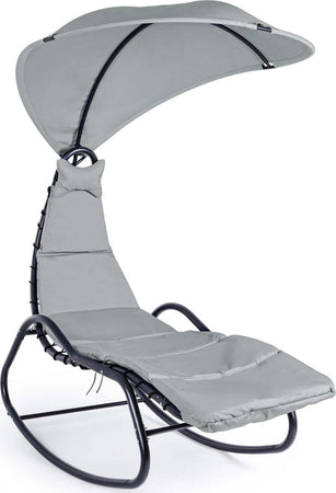 Chaise longue dondolo baffin antracite da giardino e veranda con cuscino Giardino e giardinaggio/Arredamento da giardino e accessori/Lettini Decor Space - Altamura, Commerciovirtuoso.it