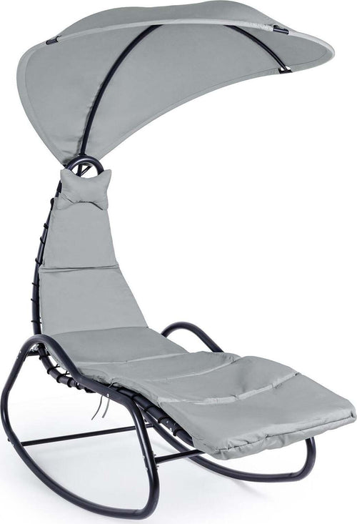 Chaise longue dondolo baffin antracite da giardino e veranda con cuscino Giardino e giardinaggio/Arredamento da giardino e accessori/Lettini Decor Space - Altamura, Commerciovirtuoso.it