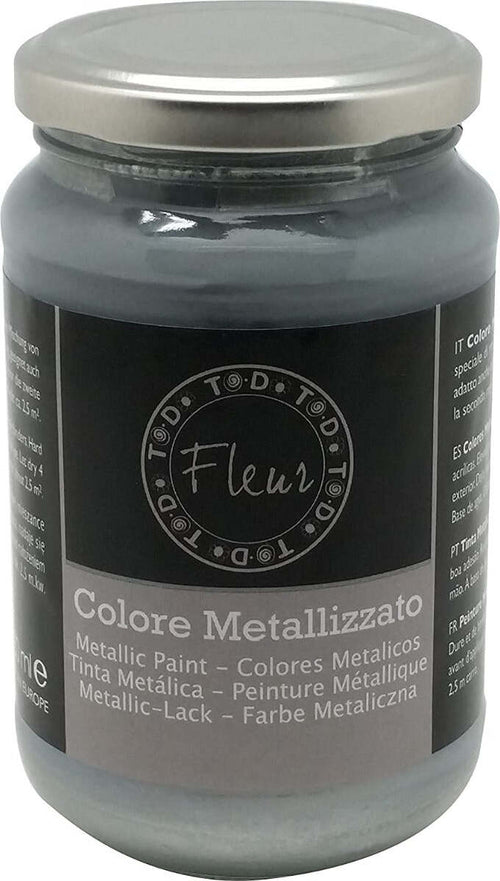 CHALKY-LOOK-FLEUR---DESIGNER'S-PAINT-COLORE-METALLIZATO-ASTON-SILVER-330ML