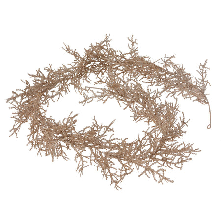 Ghirlanda natalizia champagne in poliestere decorazione natalizia da 150 cm