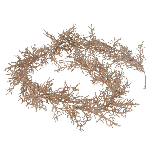 Ghirlanda natalizia champagne in poliestere decorazione natalizia da 150 cm