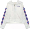 CHAMPION-Felpa-Cappuccio-Corta-Donna-Full-Zip-Top-White-da-donna
