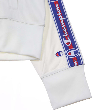 CHAMPION-Felpa-Cappuccio-Corta-Donna-Full-Zip-Top-White-da-donna