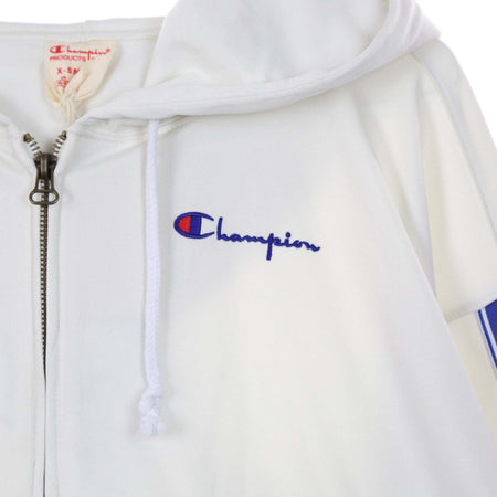 CHAMPION-Felpa-Cappuccio-Corta-Donna-Full-Zip-Top-White-da-donna