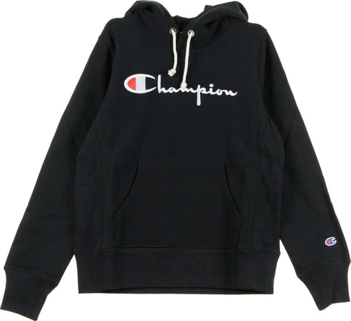 CHAMPION-Felpa-Cappuccio-Donna-Hooded-Sweatshirt-Black-da-donna
