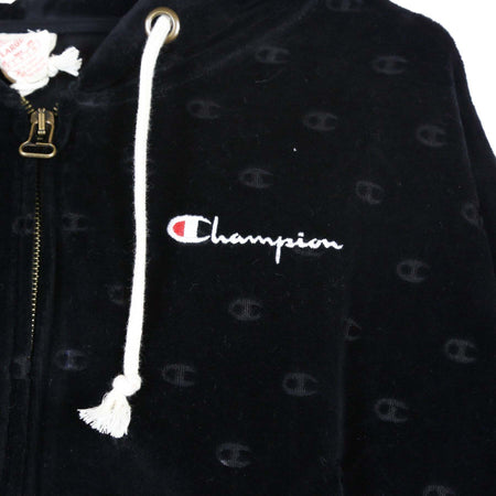 CHAMPION-Felpa-Cappuccio-Donna-Hooded-Sweatshirt-Black-da-donna