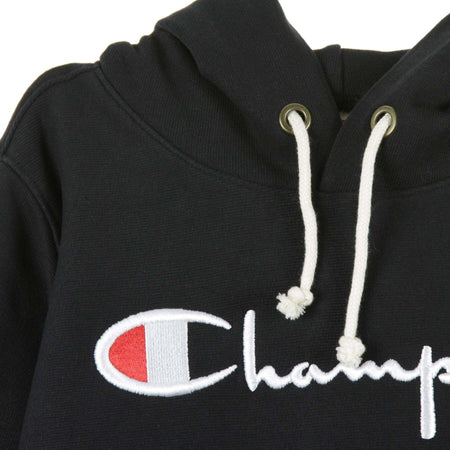 CHAMPION-Felpa-Cappuccio-Donna-Hooded-Sweatshirt-Black-da-donna