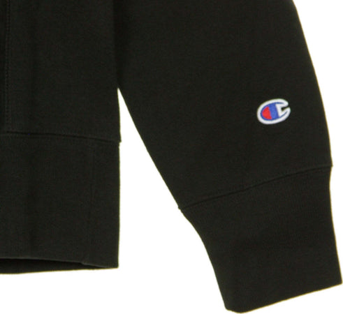 CHAMPION-Felpa-Cappuccio-Donna-Hooded-Sweatshirt-Black-da-donna