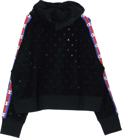 CHAMPION-Felpa-Cappuccio-Donna-Hooded-Sweatshirt-Black-da-donna