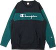 CHAMPION-Felpa-Girocollo-Uomo-Colour-Block-Kangaroo-Pocket-Reverse-Weave-Dark-Blue/green-da-uomo
