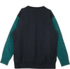 CHAMPION-Felpa-Girocollo-Uomo-Colour-Block-Kangaroo-Pocket-Reverse-Weave-Dark-Blue/green-da-uomo