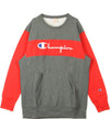 CHAMPION-Felpa-Girocollo-Uomo-Colour-Block-Kangaroo-Pocket-Reverse-Weave-Grey/red-da-uomo