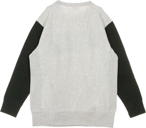 CHAMPION-Felpa-Girocollo-Uomo-Colour-Block-Kangaroo-Pocket-Reverse-Weave-Light-Grey/black-da-uomo