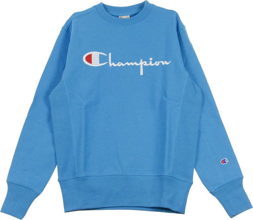 CHAMPION-Felpa-Girocollo-Uomo-Crewneck-Sweatshirt-Light-Blue-da-uomo