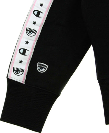 CHAMPION-Felpa-Leggera-Girocollo-Corta-Donna-Crewneck-Sweat-X-Chiara-Ferragni-Kk001-Nbk-da-donna