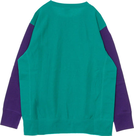 CHAMPION-Felpa-Leggera-Girocollo-Uomo-Crewneck-Sweatshirt-Teal-Green-da-uomo