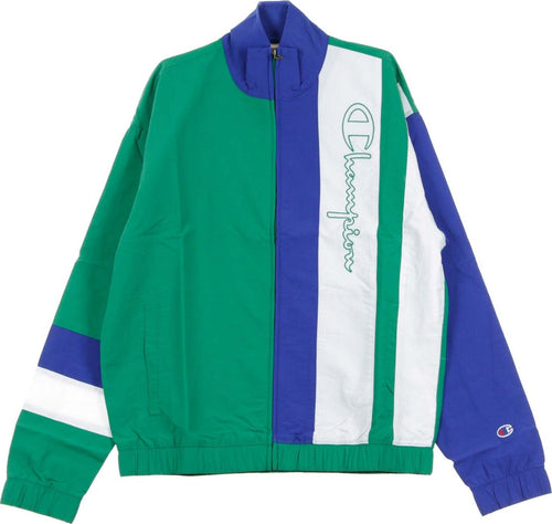 CHAMPION-Giacca-a-Vento-Uomo-Full-Zip-Top-Green/blue/white-da-uomo