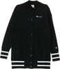 CHAMPION-Giubbotto-Bomber-Lungo-Donna-Gbomber-Reverse-Weave-Black-da-donna