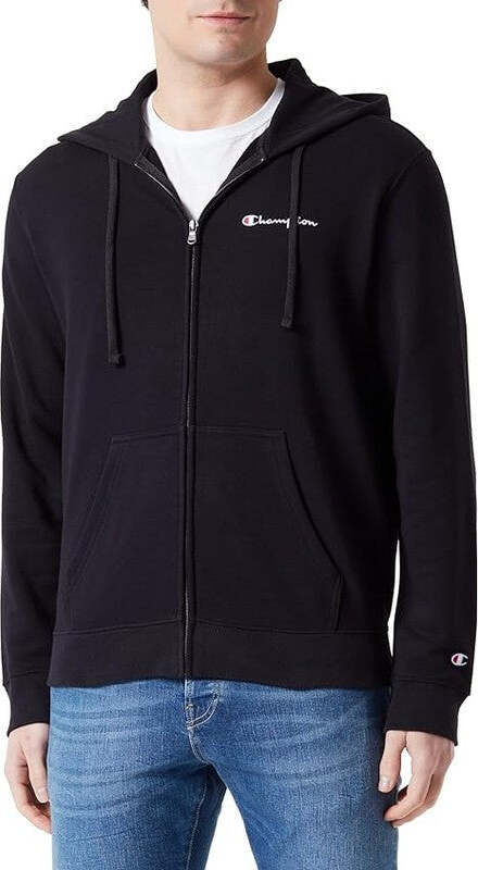 Champion-Legacy-Icons---Heavy-Spring-Terry-Small-Script-Logo-Full-Zip-Felpa-con-Cappuccio,-Nero,-Uomo