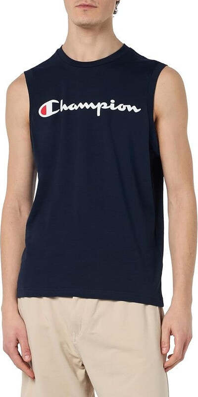 Champion-Legacy-Icons-Tank-S/L-Crewneck-T-Shirt,-Blu-Marino,-Uomo