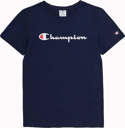 Champion-Legacy-Icons-W---S/S-Crewneck-T-Shirt,-Blu-Marino,-Donna