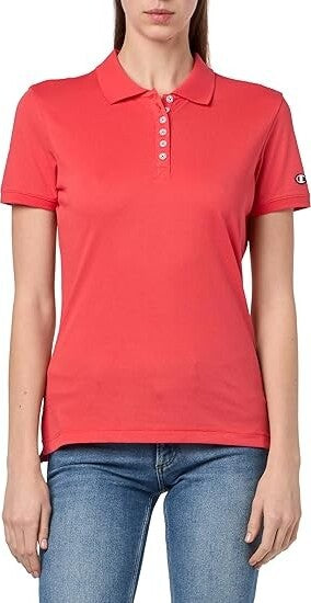 Champion-Legacy-Polo-Gallery-Light-Cotton-piqué-C-Logo,-Rosa-Antico,-Donna