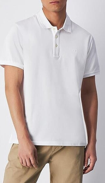 Champion-Light-Cotton-Pique-gr.175-100%Cotton-con-logo,-Bianco,-Uomo